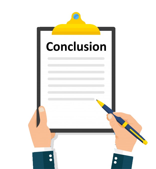 Man writing a conclusion