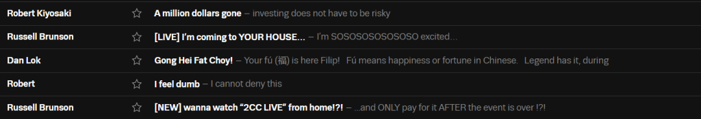 Examples of personalized from messages