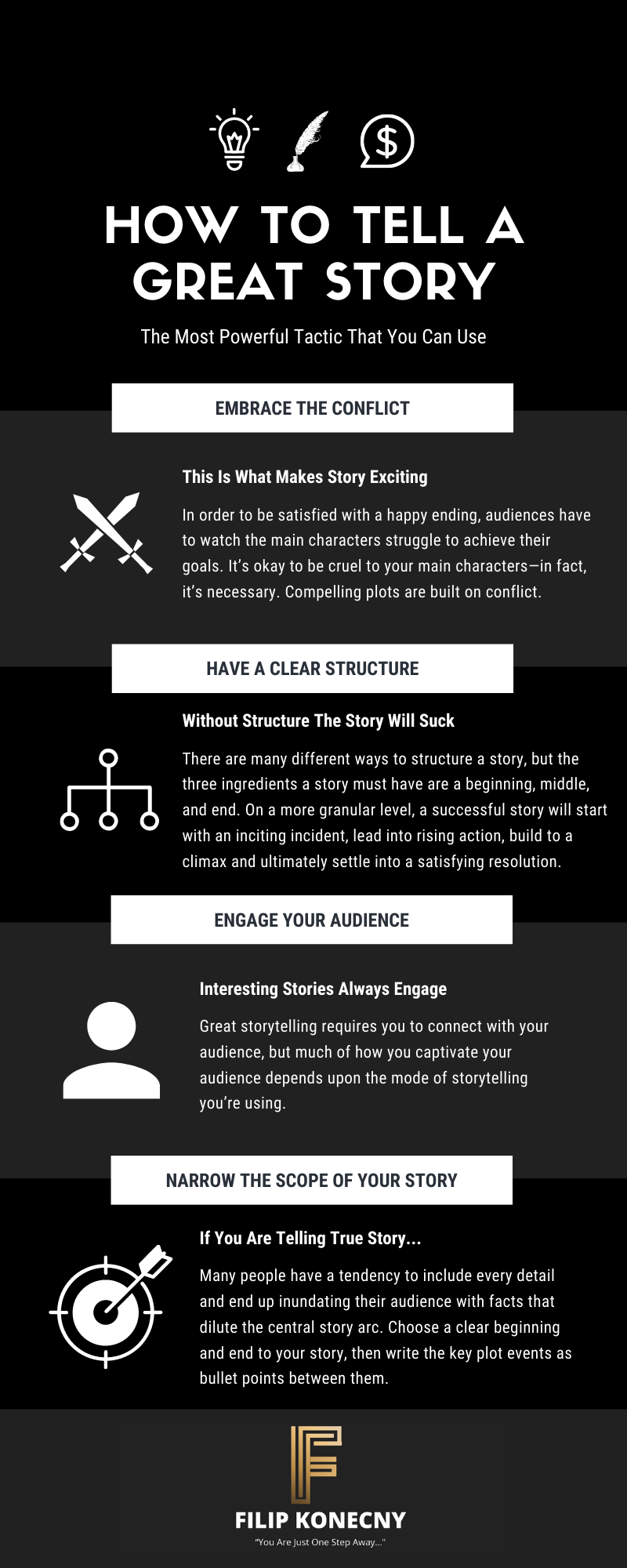 how to tell a great story infographic