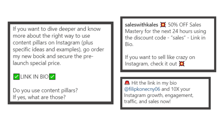 Instagram caption call to action examples