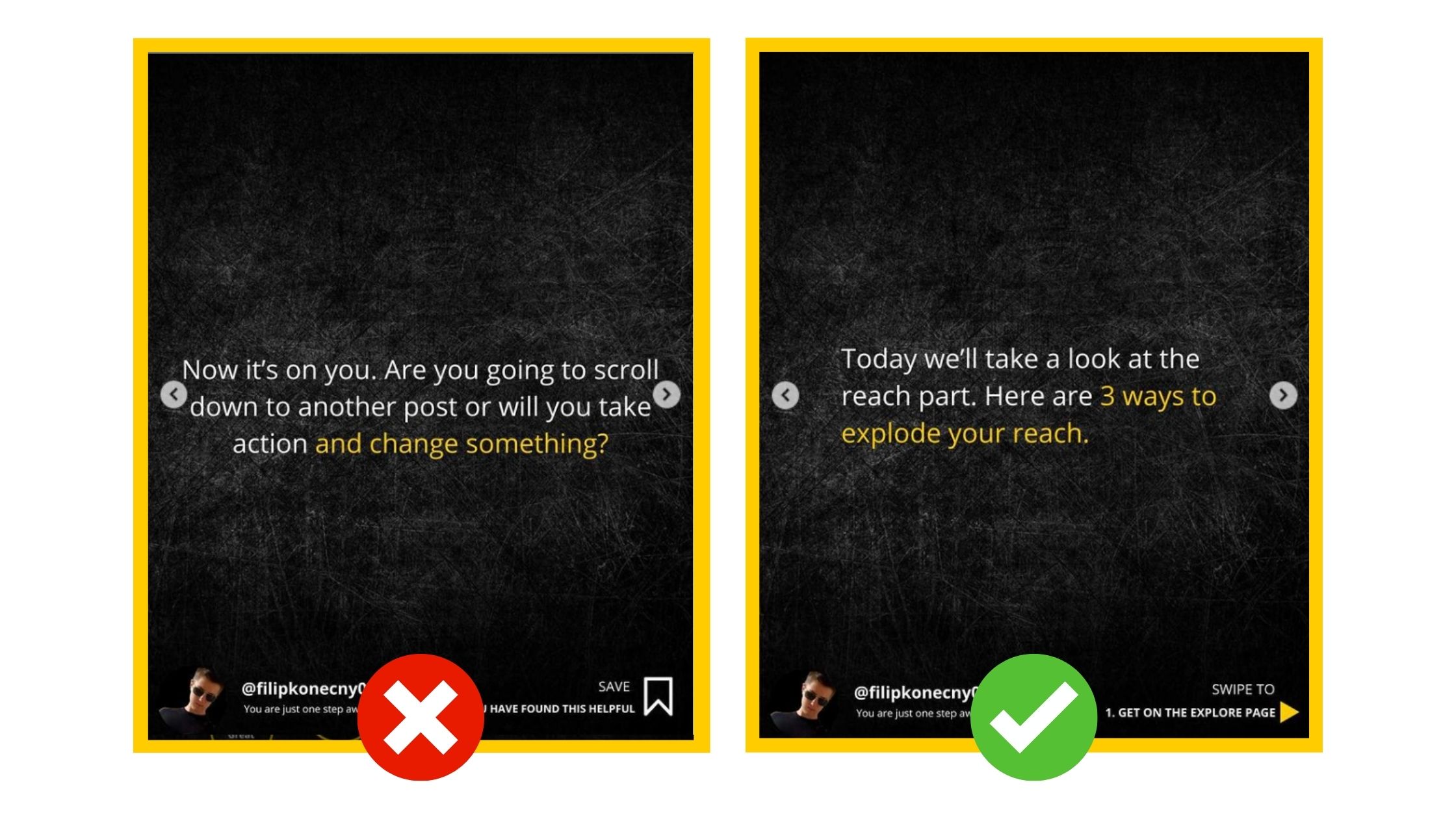 Example of left aligned text and middle aligned text