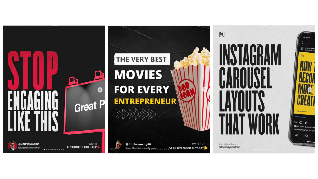Cover slides of instagram carousels