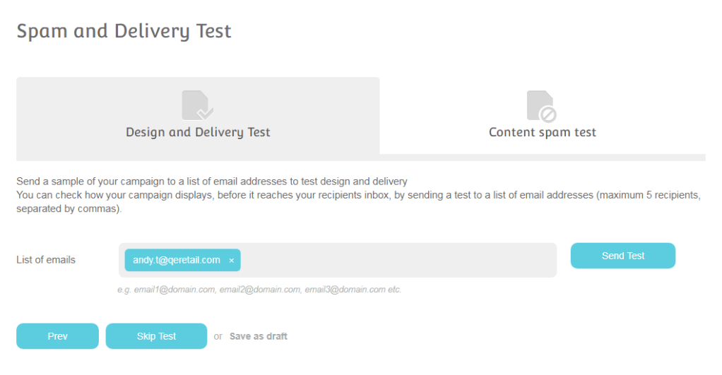 moosend spam and delivery test
