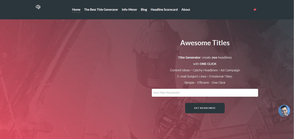 Title generator homepage