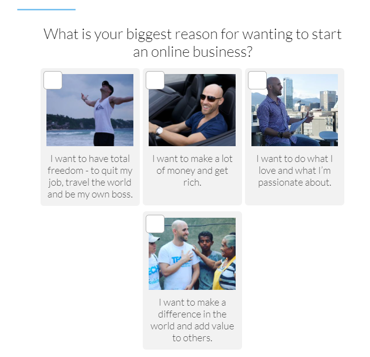 Example of a quiz page from proect life mastery 2