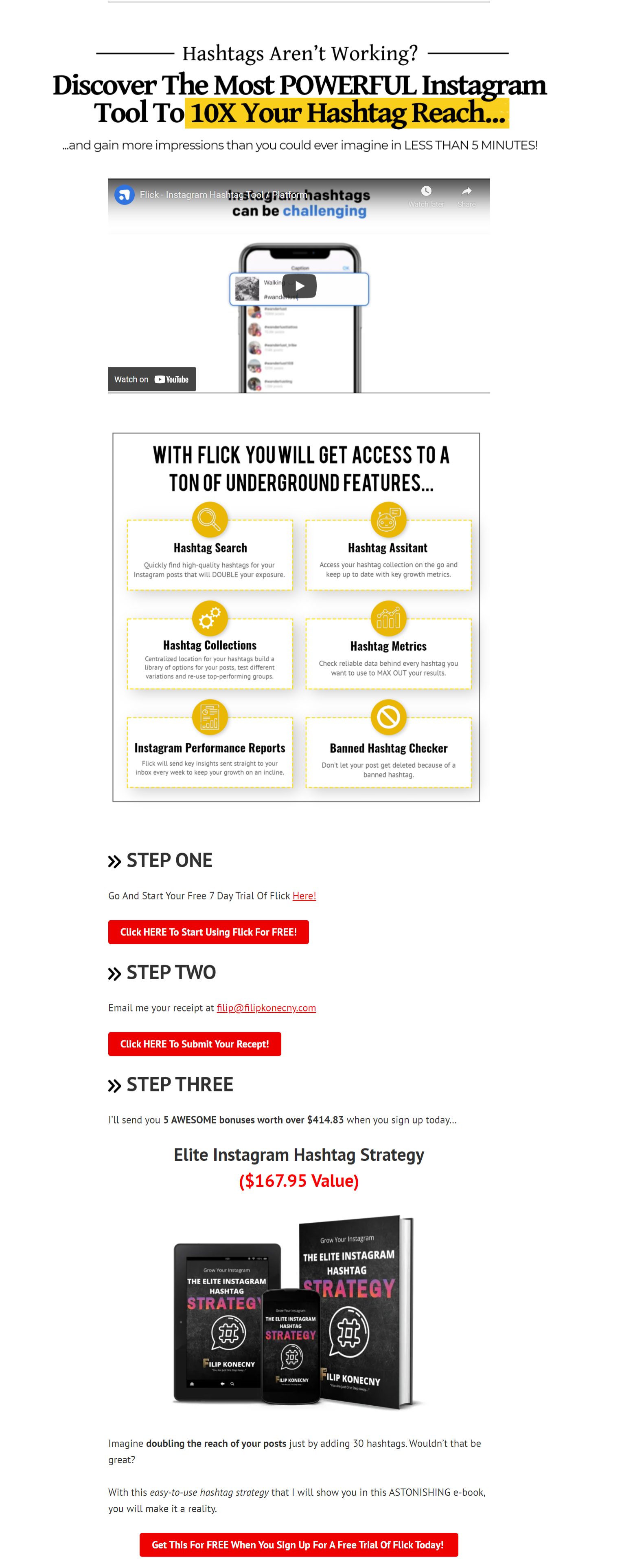 Filip Konecny’s Bridge Page For A Hashtag Tool Called Flick