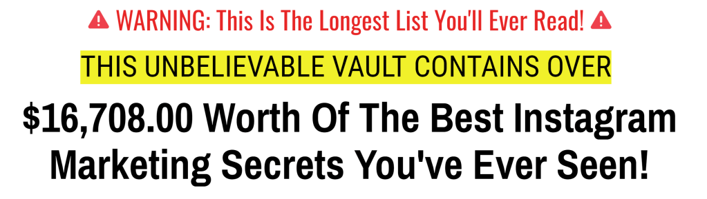 Subheadline for the list of things they are going to get