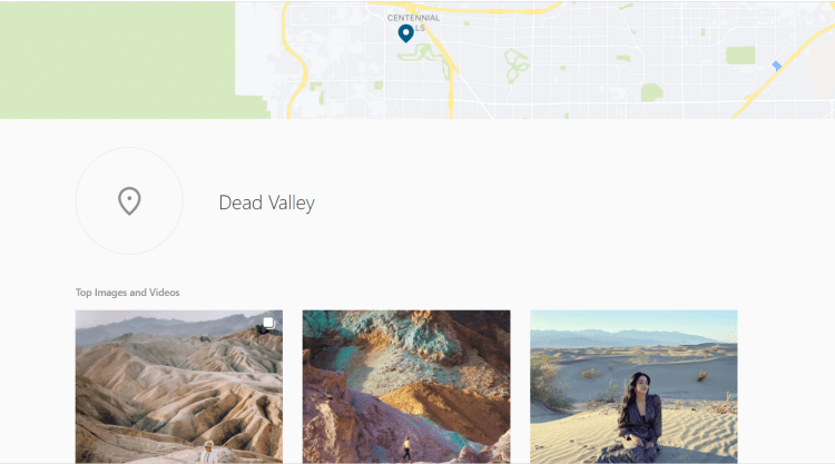 Example of a location tag on Instagram