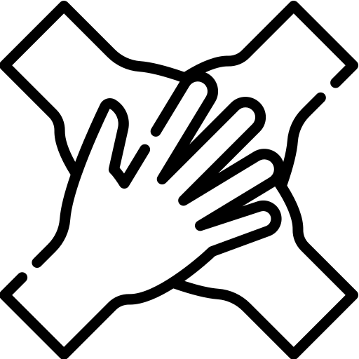 four hands on themselves