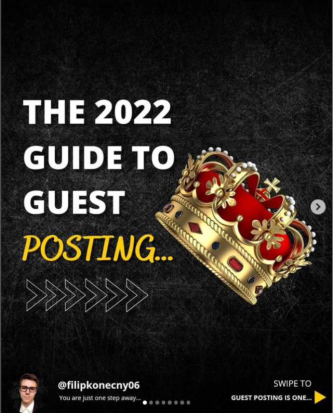 Example of an Instagram carousel from Filip Konecny