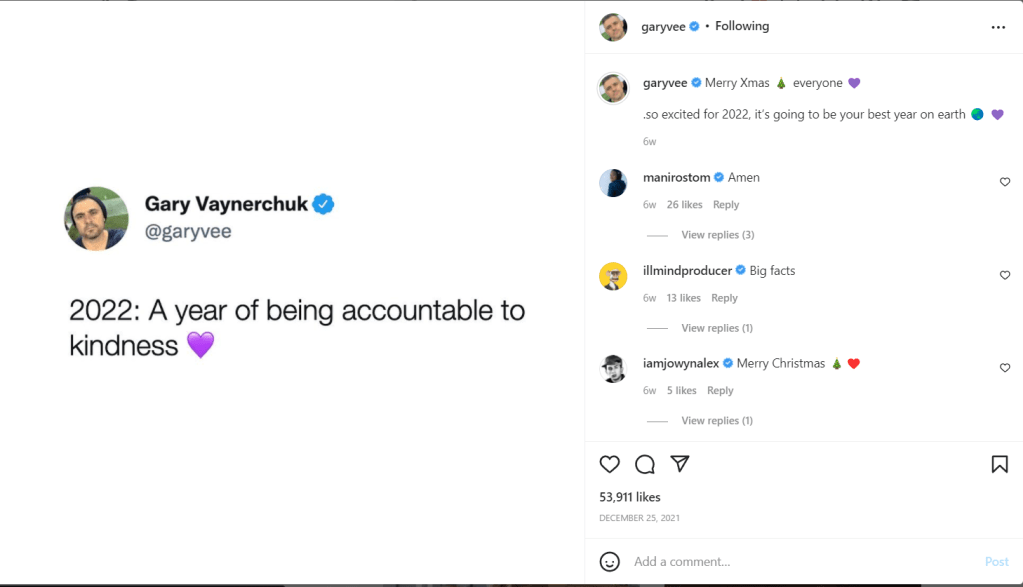 Example of a fake tweet from Gary Vaynerchuk