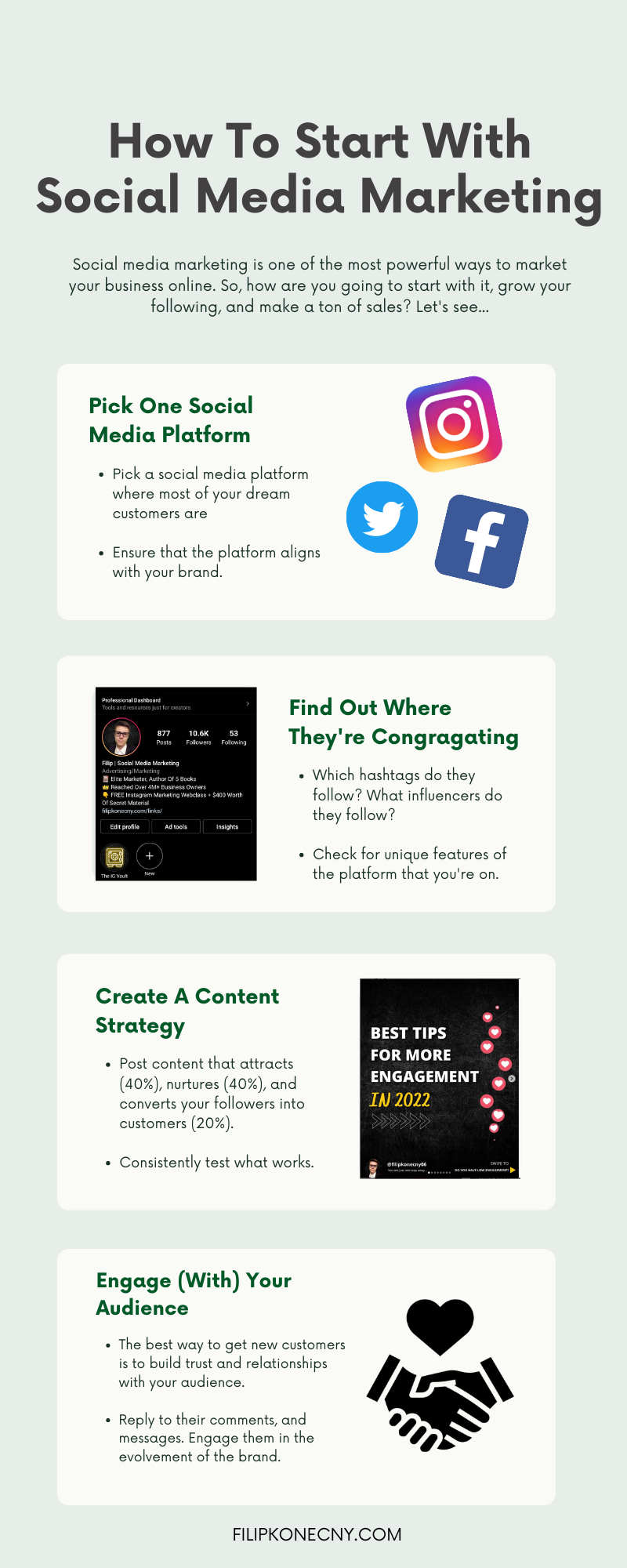 How to start with social media marketing infographic