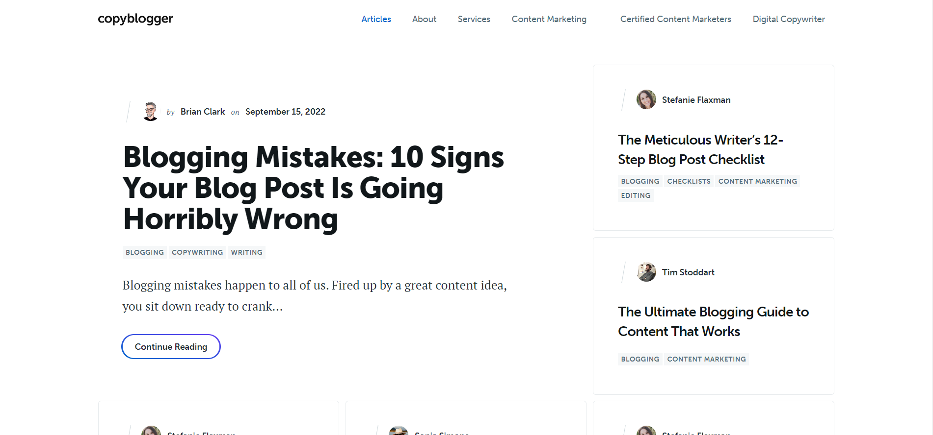 Copyblogger blog screenshot