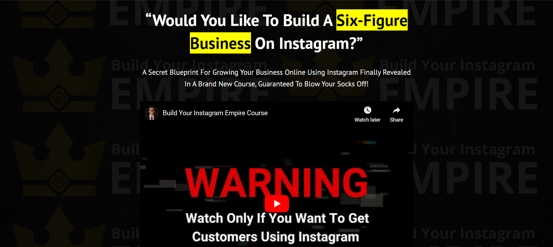 Example of a sales page