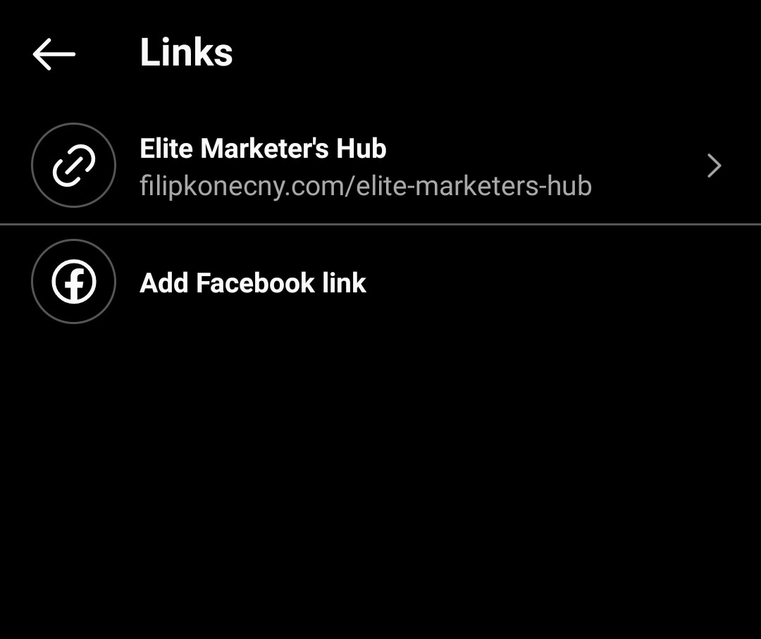Example of a new Instagram feature allowing you to put multiple links in Instagram bio