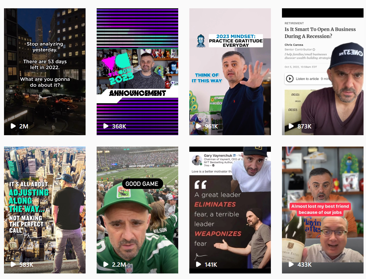Examples of Instagram reels