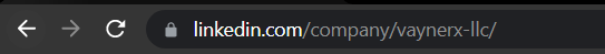 Screenshot of the search bar with URL to VaynerX LinkedIN company page