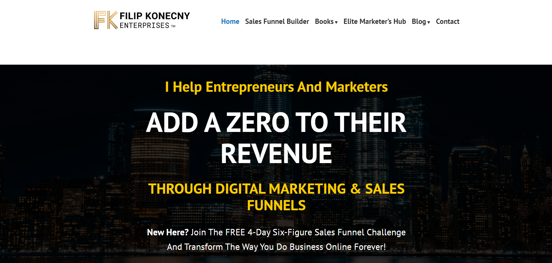 Example of a website from Filip Konecny