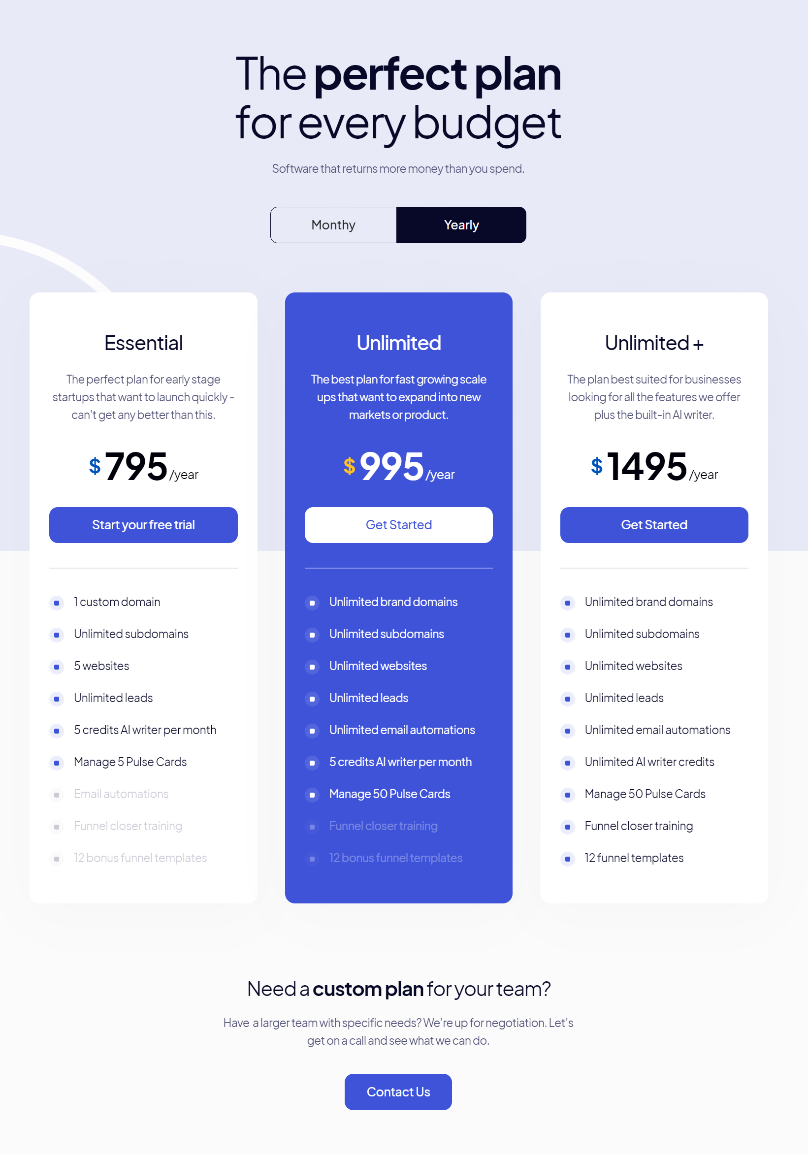 The perfect plan for every budget