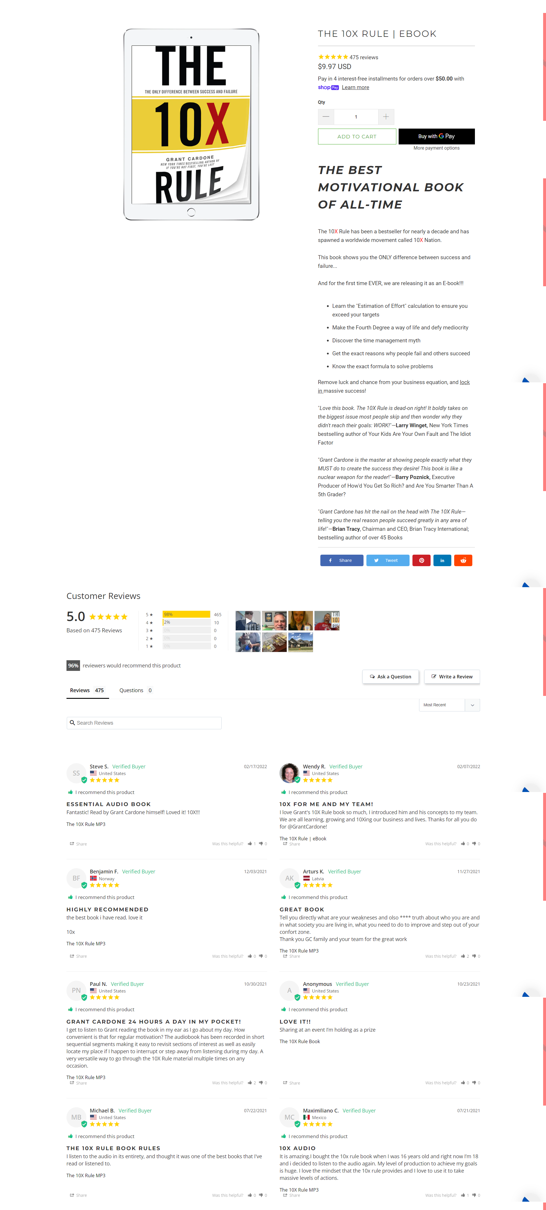 Example of a 10X rule e-book