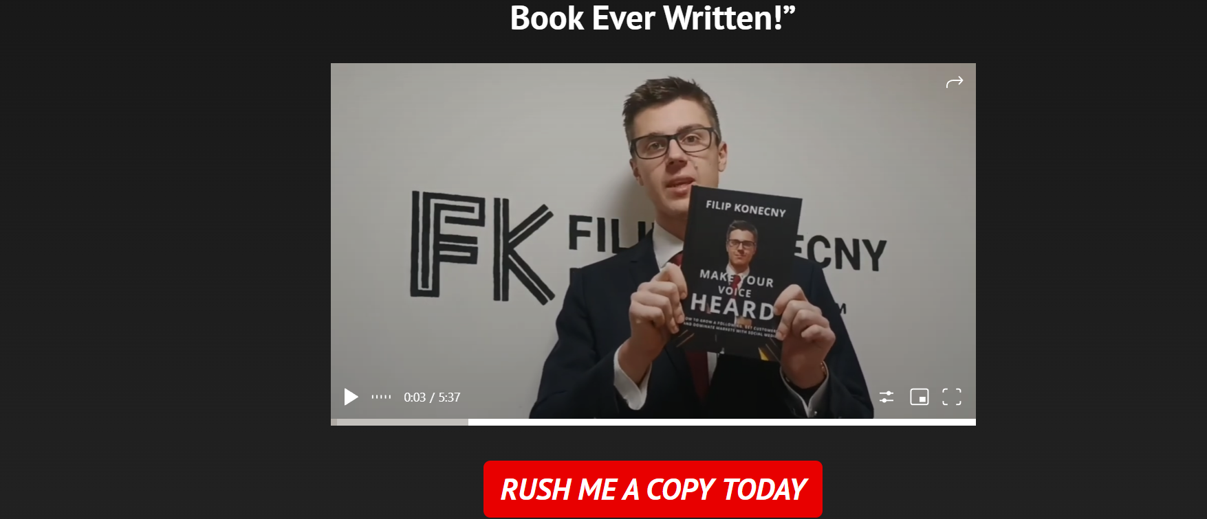 Video sales letter screenshot from the Make Your Voice Heard