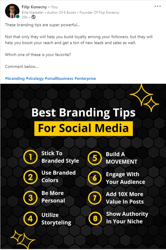 Linkedin visual example