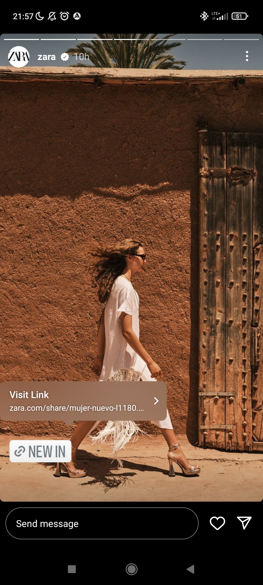 Example of an Instagram story from Zara