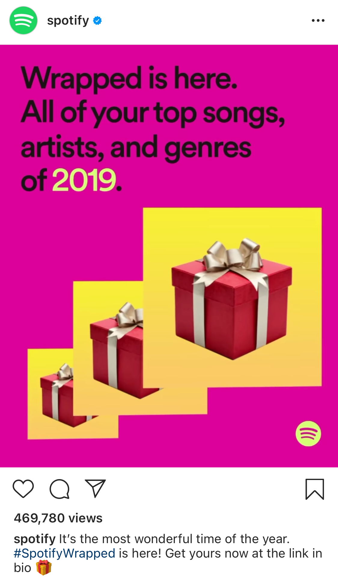 Example of an ad from Spotify Wrapped campaign