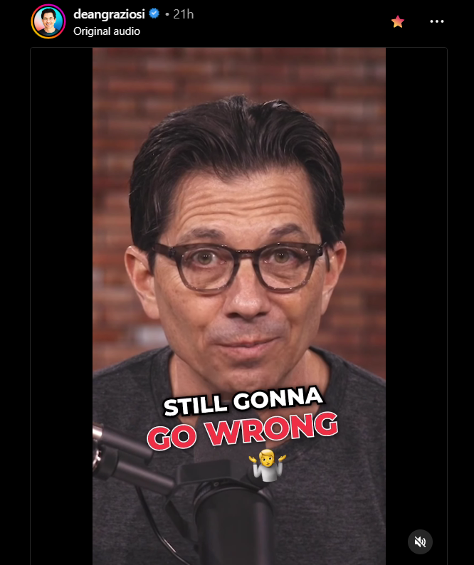 Example of an Instagram reel from Dena Graziosi