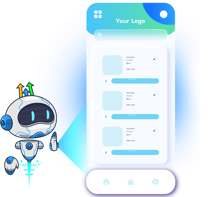 HighLevel white-label mobile app mockup for a branded client experience