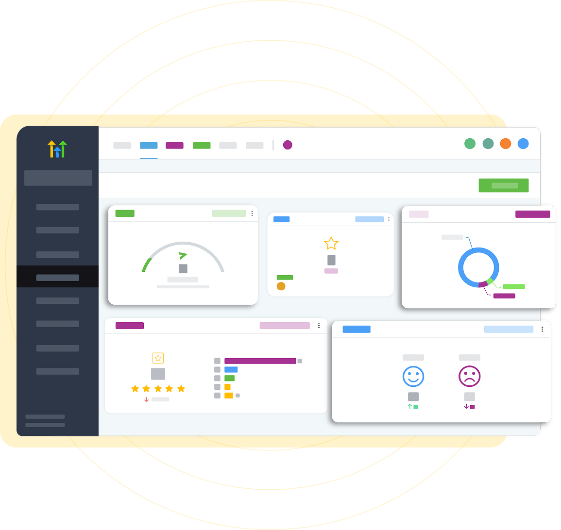 HighLevel reporting and analytics dashboard illustration