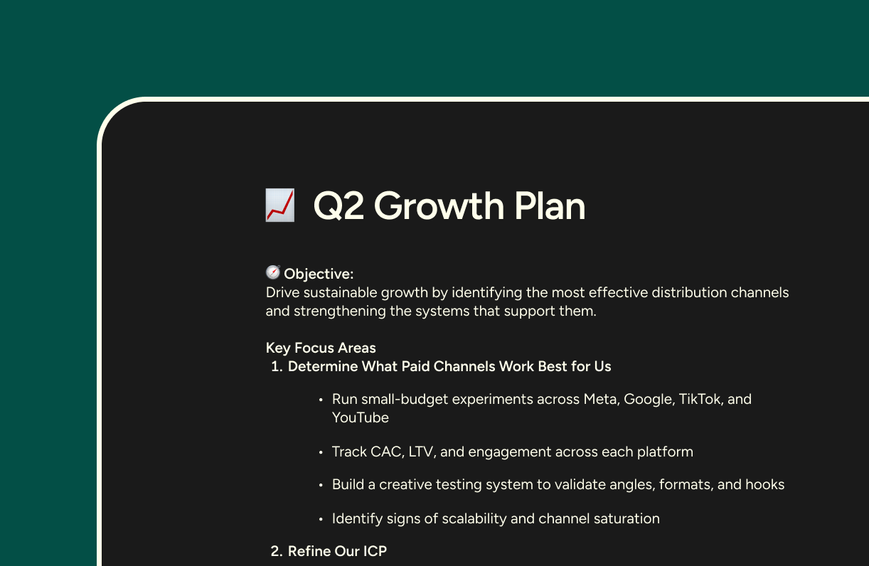 Wispr Flow Q2 growth plan drafting graphic