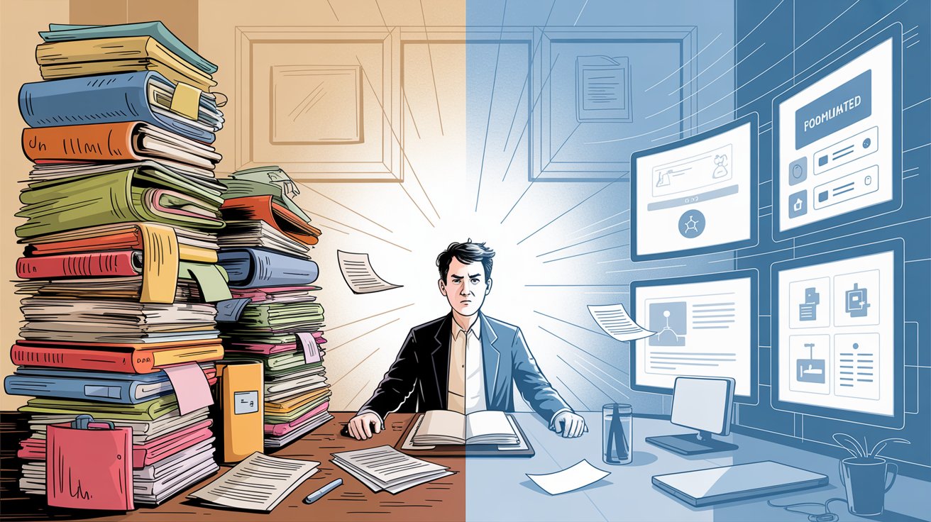 Manual compliance work compared with automated compliance software