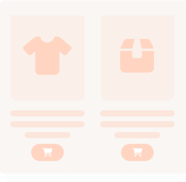 ClickFunnels store illustration showing product listings and cart buttons
