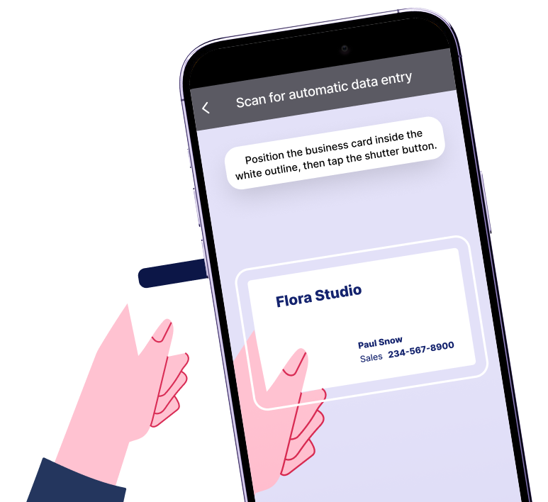 Copper mobile business card scanner