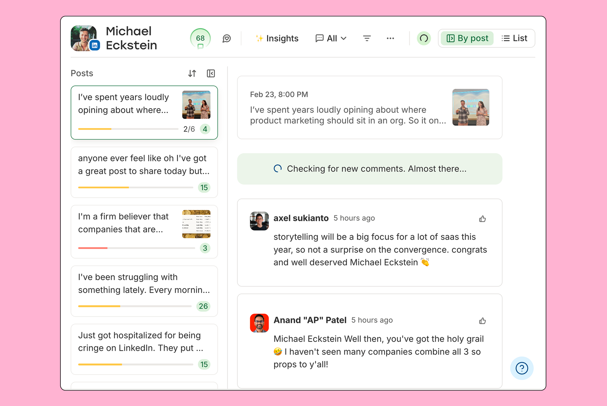 Buffer community inbox with comments and reply workflow