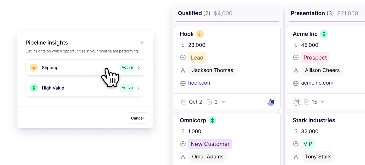 Copper pipeline insights and deal board view