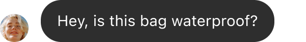 ManyChat example of an automated direct message answering a product question