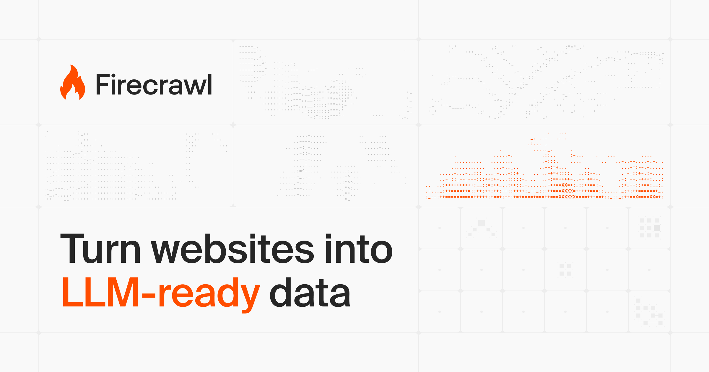 Firecrawl hero image showing LLM-ready web data positioning