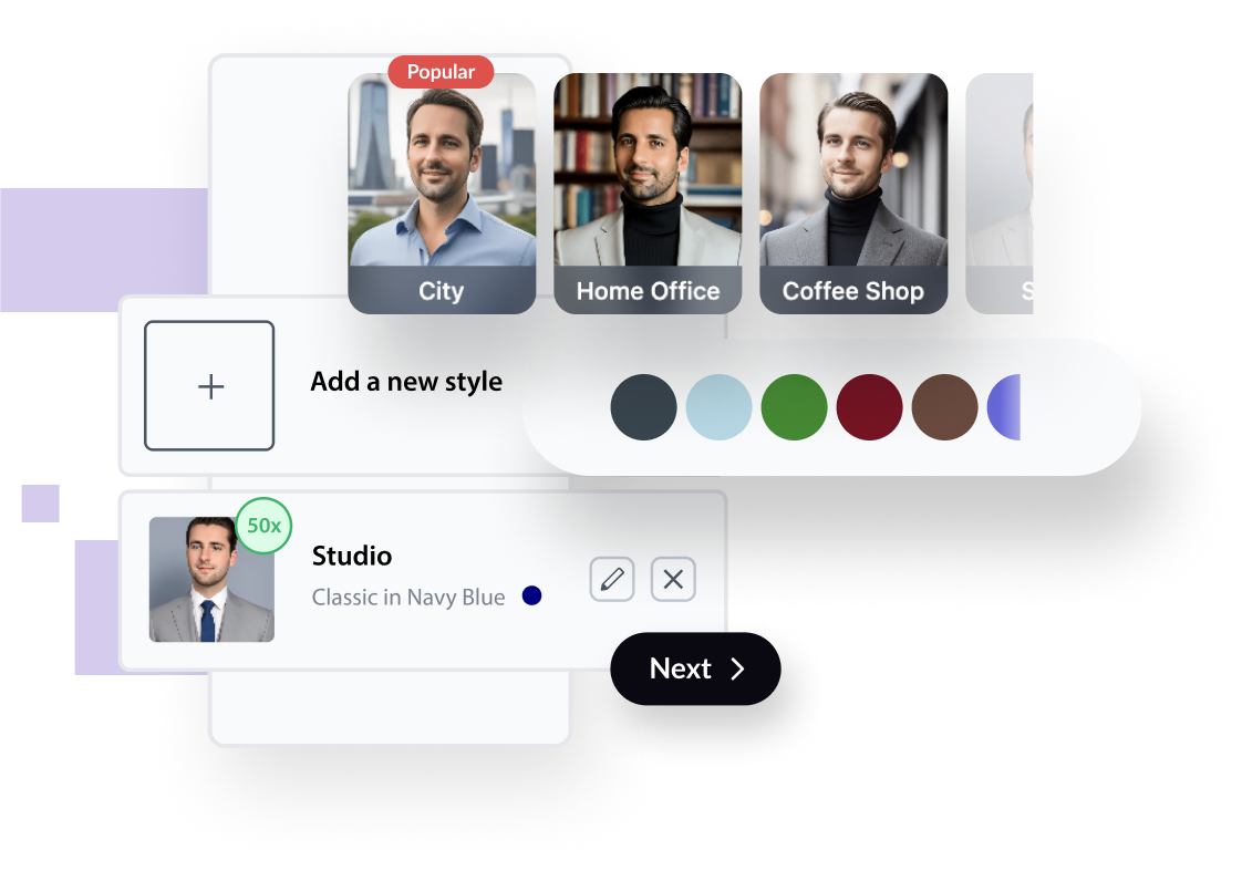 BetterPic style and outfit selection screen