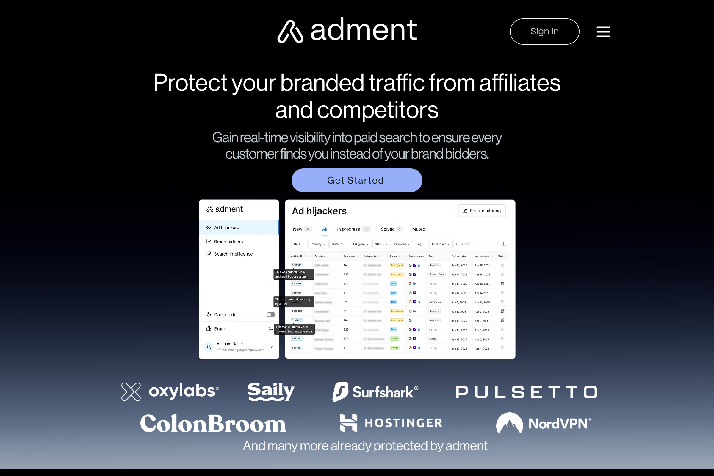 Adment.Ai Home Page