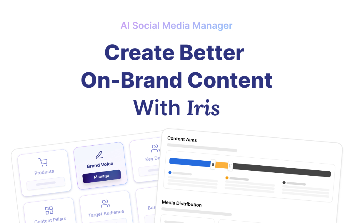 Flick Iris interface focused on creating better on-brand content with brand voice and content planning controls